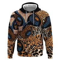 African Ankara Motifs Mixed Animal Skins Hoodie - Wonder Print Shop