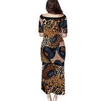 African Ankara Motifs Mixed Animal Skins Puletasi - Wonder Print Shop