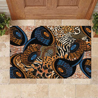 African Ankara Motifs Mixed Animal Skins Rubber Doormat - Wonder Print Shop