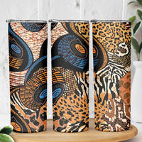 African Ankara Motifs Mixed Animal Skins Skinny Tumbler - Wonder Print Shop