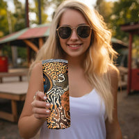 African Ankara Motifs Mixed Animal Skins Skinny Tumbler - Wonder Print Shop