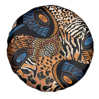 African Ankara Motifs Mixed Animal Skins Spare Tire Cover - Wonder Print Shop