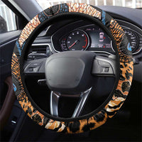 African Ankara Motifs Mixed Animal Skins Steering Wheel Cover - Wonder Print Shop