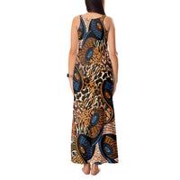 African Ankara Motifs Mixed Animal Skins Tank Maxi Dress - Wonder Print Shop