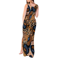 African Ankara Motifs Mixed Animal Skins Tank Maxi Dress - Wonder Print Shop