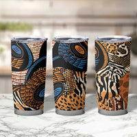 African Ankara Motifs Mixed Animal Skins Tumbler Cup - Wonder Print Shop