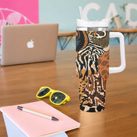 African Ankara Motifs Mixed Animal Skins Tumbler With Handle - Wonder Print Shop