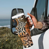 African Ankara Motifs Mixed Animal Skins Tumbler With Handle - Wonder Print Shop