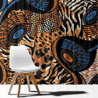 African Ankara Motifs Mixed Animal Skins Window Curtain - Wonder Print Shop