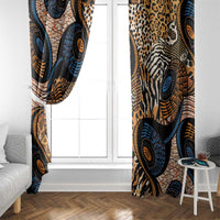 African Ankara Motifs Mixed Animal Skins Window Curtain - Wonder Print Shop