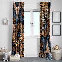 African Ankara Motifs Mixed Animal Skins Window Curtain - Wonder Print Shop