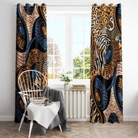 African Ankara Motifs Mixed Animal Skins Window Curtain - Wonder Print Shop