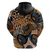 African Ankara Motifs Mixed Animal Skins Zip Hoodie - Wonder Print Shop