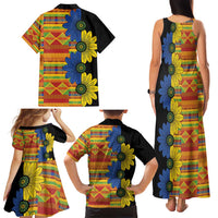 African Ethnic Kitenge Ankara Style Family Matching Tank Maxi Dress and Hawaiian Shirt - Wonder Print Shop