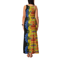 African Ethnic Kitenge Ankara Style Family Matching Tank Maxi Dress and Hawaiian Shirt - Wonder Print Shop