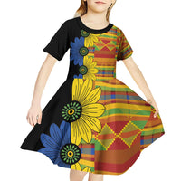 African Ethnic Kitenge Ankara Style Kid Short Sleeve Dress - Wonder Print Shop