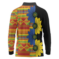 African Ethnic Kitenge Ankara Style Long Sleeve Polo Shirt - Wonder Print Shop