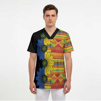 African Ethnic Kitenge Ankara Style Scrub Top