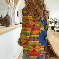 African Ethnic Kitenge Ankara Style Women Casual Shirt - Wonder Print Shop