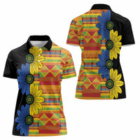African Ethnic Kitenge Ankara Style Women Polo Shirt - Wonder Print Shop