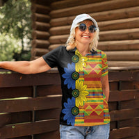 African Ethnic Kitenge Ankara Style Women Polo Shirt - Wonder Print Shop