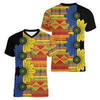 African Ethnic Kitenge Ankara Style Women V-Neck T-Shirt - Wonder Print Shop