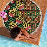 African Tribal Geometric Mixed Kanga Pattern Beach Blanket LT9 - Wonder Print Shop