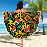 African Tribal Geometric Mixed Kanga Pattern Beach Blanket LT9 - Wonder Print Shop