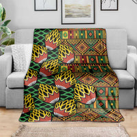 African Tribal Geometric Mixed Kanga Pattern Blanket