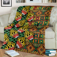 African Tribal Geometric Mixed Kanga Pattern Blanket