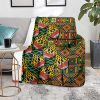 African Tribal Geometric Mixed Kanga Pattern Blanket