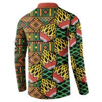 African Tribal Geometric Mixed Kanga Pattern Button Sweatshirt LT9 - Wonder Print Shop