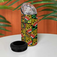 African Tribal Geometric Mixed Kanga Pattern 4 in 1 Can Cooler Tumbler LT9 - Wonder Print Shop