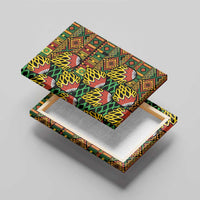 African Tribal Geometric Mixed Kanga Pattern Canvas Wall Art LT9 - Wonder Print Shop