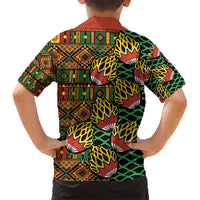 African Tribal Geometric Mixed Kanga Pattern Hawaiian Shirt - Wonder Print Shop