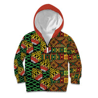 African Tribal Geometric Mixed Kanga Pattern Kid Hoodie - Wonder Print Shop