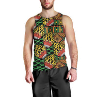 African Tribal Geometric Mixed Kanga Pattern Men Tank Top - Wonder Print Shop