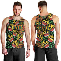 African Tribal Geometric Mixed Kanga Pattern Men Tank Top - Wonder Print Shop