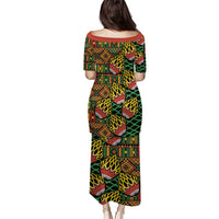 African Tribal Geometric Mixed Kanga Pattern Puletasi - Wonder Print Shop