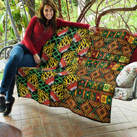 African Tribal Geometric Mixed Kanga Pattern Quilt - Wonder Print Shop