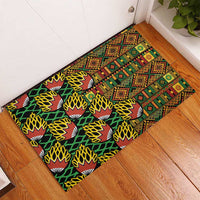 African Tribal Geometric Mixed Kanga Pattern Rubber Doormat - Wonder Print Shop