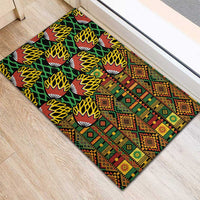 African Tribal Geometric Mixed Kanga Pattern Rubber Doormat - Wonder Print Shop