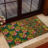 African Tribal Geometric Mixed Kanga Pattern Rubber Doormat - Wonder Print Shop