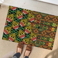 African Tribal Geometric Mixed Kanga Pattern Rubber Doormat - Wonder Print Shop