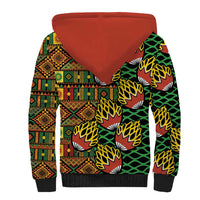 African Tribal Geometric Mixed Kanga Pattern Sherpa Hoodie - Wonder Print Shop