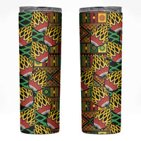 African Tribal Geometric Mixed Kanga Pattern Skinny Tumbler - Wonder Print Shop