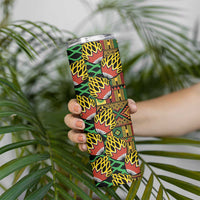 African Tribal Geometric Mixed Kanga Pattern Skinny Tumbler - Wonder Print Shop