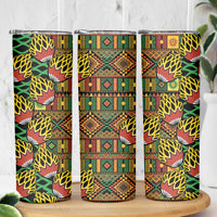 African Tribal Geometric Mixed Kanga Pattern Skinny Tumbler - Wonder Print Shop