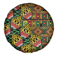 African Tribal Geometric Mixed Kanga Pattern Spare Tire Cover - Wonder Print Shop