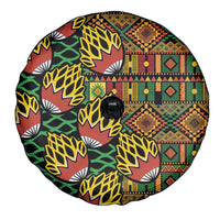 African Tribal Geometric Mixed Kanga Pattern Spare Tire Cover - Wonder Print Shop
